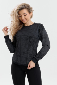 Толстовка женская ТЖ-17 футер варёнка (р-ры: 44-54) черный