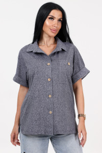 Рубашка-жакет женская "Лён" ЖК-62-РУБ кулирка (р-ры: 48-58) серый