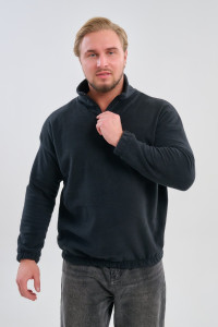 Толстовка мужская №88525 флис (р-ры: 42-56) черный