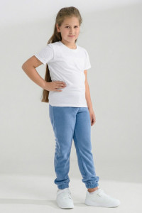 Брюки детские №7493 флис (р-ры: 28-40) голубой