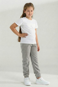 Брюки детские №7493 флис (р-ры: 28-40) светло-серый