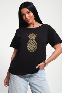 Футболка женская №85655 кулирка (р-ры: 46-56) черный