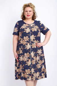 Халат женский №004 кулирка (р-ры: 56-74) лилии