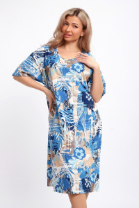 Платье женское №51206 кулирка (р-ры: 54-66) голубой