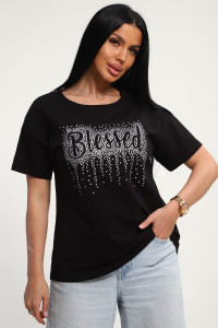 Футболка женская №85654 кулирка (р-ры: 46-56) черный