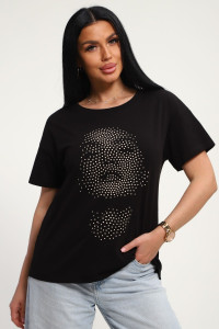 Футболка женская №85653 кулирка (р-ры: 46-56) черный