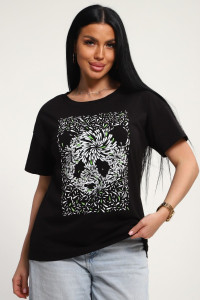 Футболка женская №85651 кулирка (р-ры: 46-56) черный