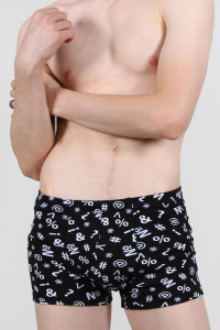 Трусы мужские №88033 кулирка с лайкрой (р-ры: 48-58) хэштег - упаковка 2 шт.