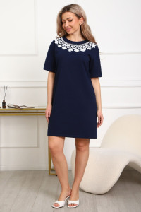 Туника женская №29535 кулирка с лайкрой (р-ры: 46-56) темно-синий