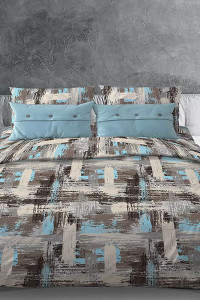Постельное белье бязь "Гранж" бирюзовый (последний размер) 2.0-сп.