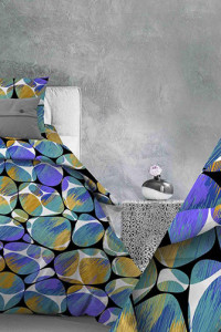 Постельное белье бязь "Галилео" бирюзово-желтый (последний размер) 1.5-сп.