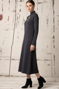 Платье женское Н-501 вязаный трикотаж (р-ры: S-L) серый