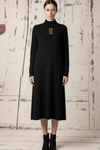 Платье женское Н-501 вязаный трикотаж (р-ры: S-L) черный