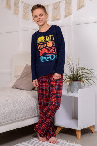 Пижама детская "ПижКл" кулирка (р-ры: 134-176) синий