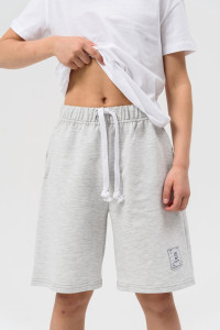 Шорты детские ШФ01 футер с лайкрой 2-х нитка (р-ры: 134-176) серый