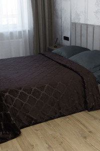 Плед велсофт "Дубай" темный шоколад (последний размер) 150х200