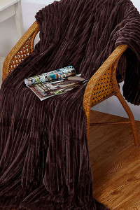 Плед велсофт "Вертикаль" шоколад (последний размер) 180х200