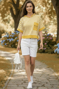 Футболка женская №824 кулирка (р-ры: 52-54) желтый