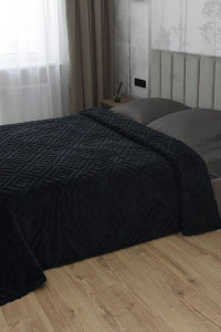 Плед велсофт "Ромбы" графит (последний размер) 200х220