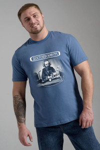 Футболка мужская №8590 кулирка (р-ры: 48-68) джинс Достоевский