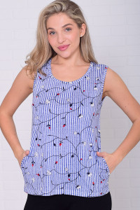 Майка женская 6217з кулирка (р-ры: 46-64) мелкая полоска