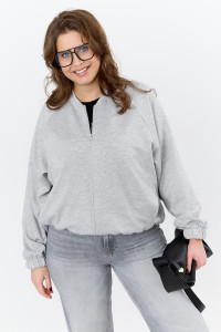 Бомбер женский "Нео-1" скуба (р-ры: 46-56) серый меланж