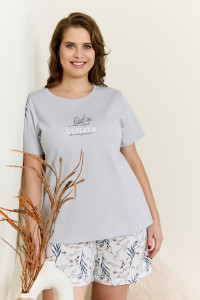 Пижама женская "Рельеф-3" кулирка (р-ры: 48-58) светло-серый