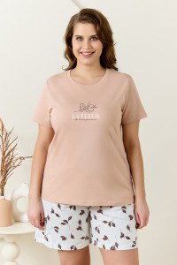 Пижама женская "Рельеф-3" кулирка (р-ры: 48-58) бежевый
