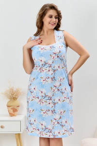 Сорочка женская "Узор-3" кулирка (р-ры: 48-58) голубой