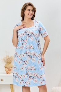 Сорочка женская "Узор-1" кулирка (р-ры: 50-60) голубой