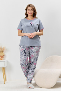 Костюм двойка женский "Канон-2" кулирка (р-ры: 48-58) серый