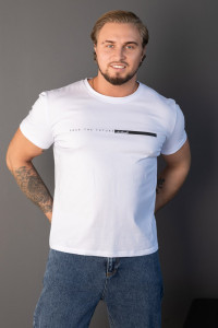 Футболка мужская 2164 кулирка с лайкрой (р-ры: 48-58) белый