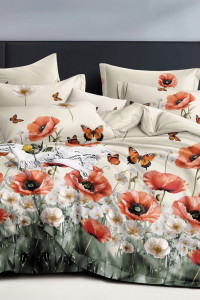 Постельное белье бязь люкс "Маки"