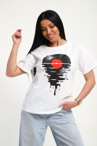 Футболка женская №85664 кулирка (р-ры: 46-56) белый