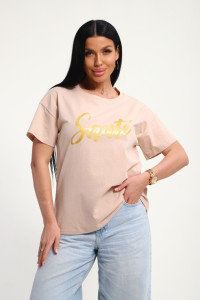 Футболка женская №85662 кулирка (р-ры: 46-56) бежевый