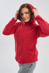 Толстовка женская №75011 флис (р-ры: 46-56) бордовый