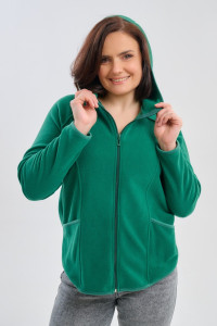 Толстовка женская №75011 флис (р-ры: 46-56) зеленый