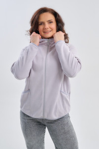 Толстовка женская №75011 флис (р-ры: 46-56) жемчужно-серый