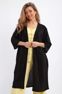 Кардиган женский №32744 атлас стрейч (р-ры: 48-58) черный