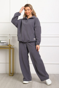 Костюм двойка женский №1093 флис (р-ры: 46-54) серый