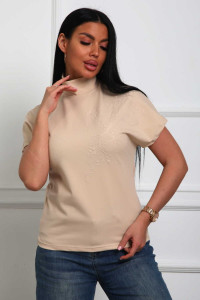 Блузка женская №84304 кулирка с лайкрой (р-ры: 44-58) бежевый