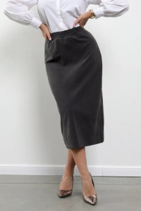 Юбка женская "Мила 2" 1242-3 полиэстер с лайкрой (р-ры: 46-56) графит