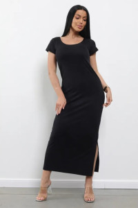 Платье женское "Симона 3" 1310-7 полиэстер с лайкрой (р-ры: 42-56) черный