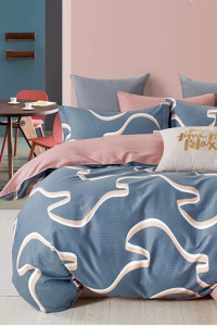 Постельное белье сатин на резинке "Пестрая лента"