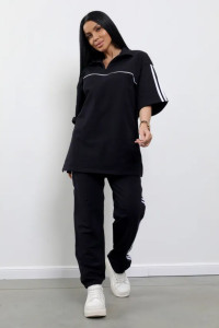 Брюки женские "Джоггеры 3" 1160-3 футер 2-х нитка (р-ры: 46-60) черный