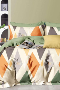 Постельное белье сатин на резинке "Ромбы"