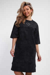 Платье женское ТП-02 "Сердце" кулирка (р-ры: 46-64) темно-серый