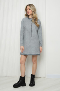 Платье женское №7500 футер 2-х нитка (р-ры: 42-52) винтаж серый