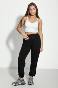 Брюки женские №85023 футер 2-х нитка (р-ры: 40-50) черный