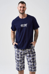 Костюм двойка мужской 2449-К "Рестарт" кулирка (р-ры: 48-58) синий